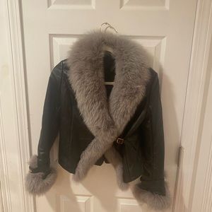 La Fiorentina Genuine leather jacket with fox fur